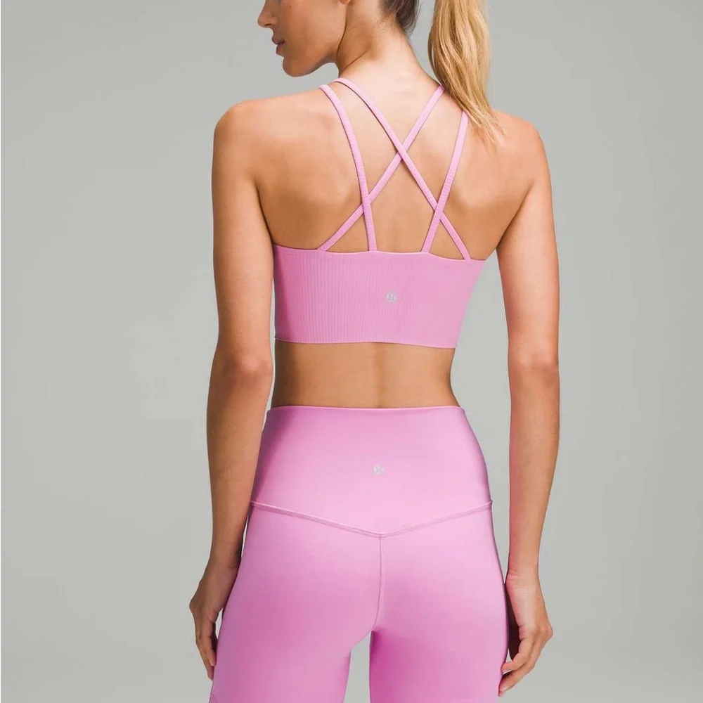 Lululemon Like a Cloud High Neck Ribbed Bra 10 Dahlia Mauve - Picture 5 of 6